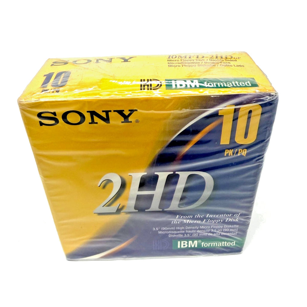 Vintage Sony 2HD Floppy Diskettes IBM Formatted 1.44 MB 3.5 Inch 1- 10 Pack