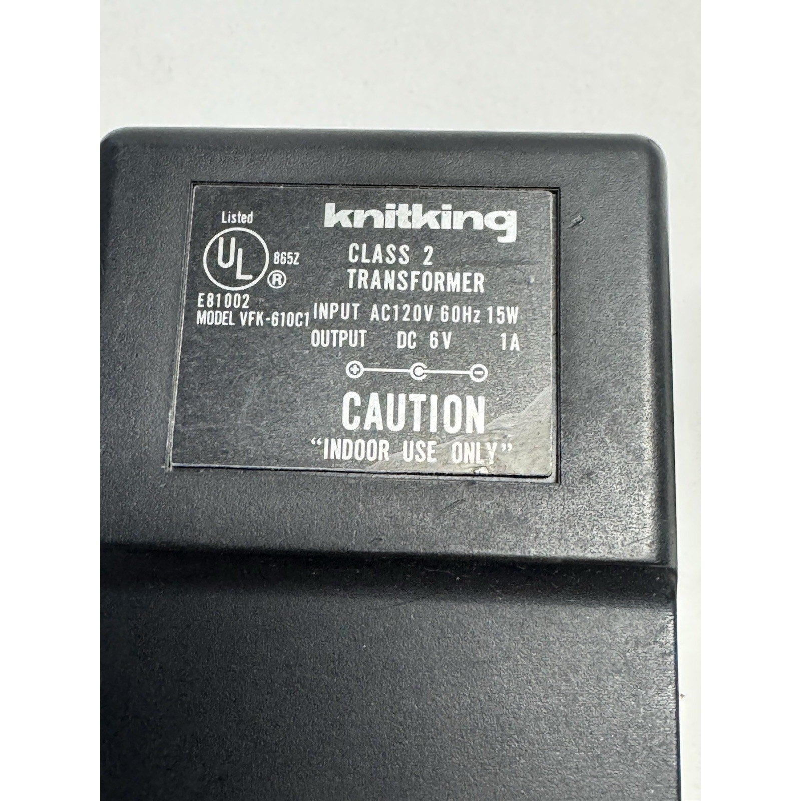VINTAGE KNITKING AC Adapter Class 2 Transformer VFK-610C1
