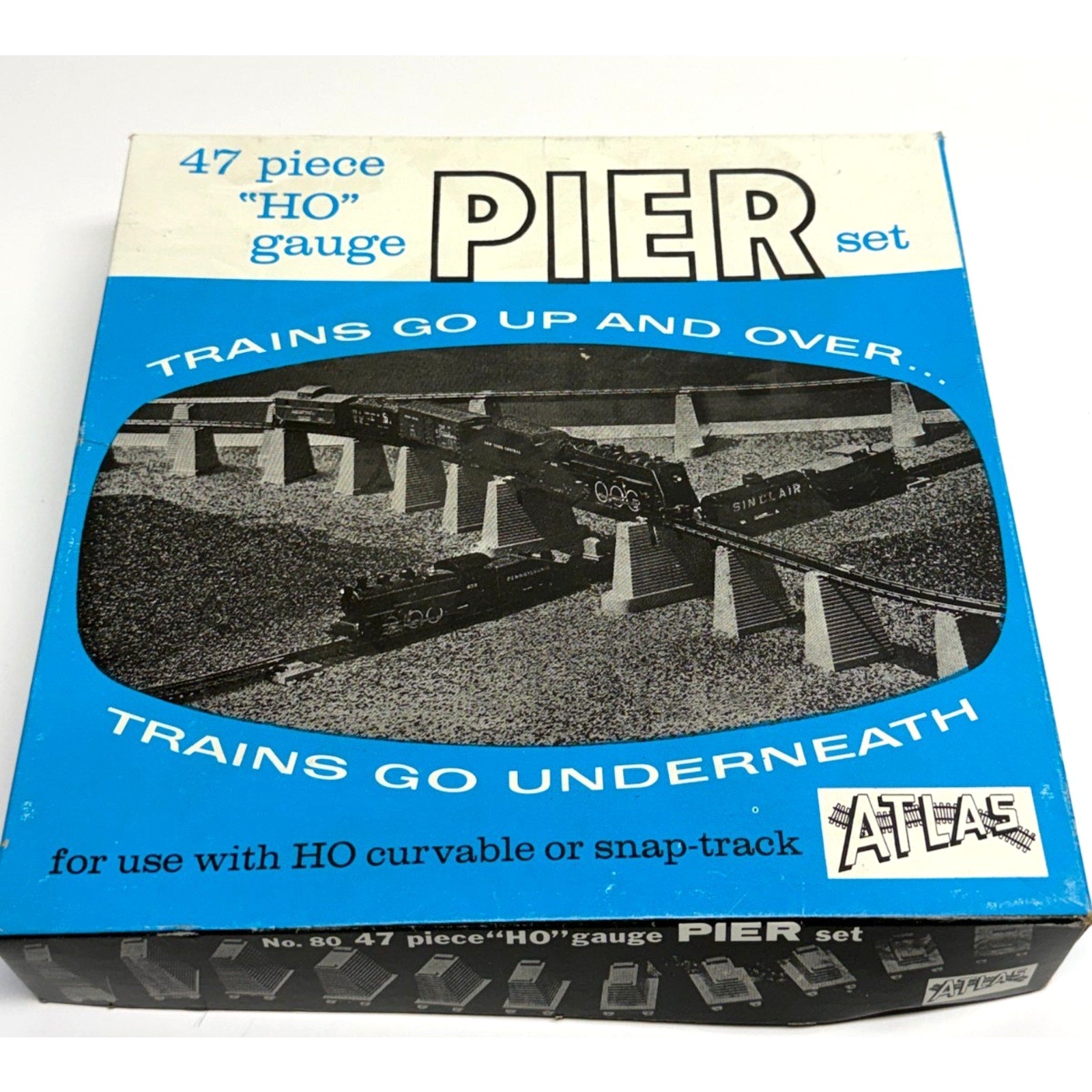 VTG. Atlas Train 47-Piece HO Gauge Bridge Pier Set No. 80