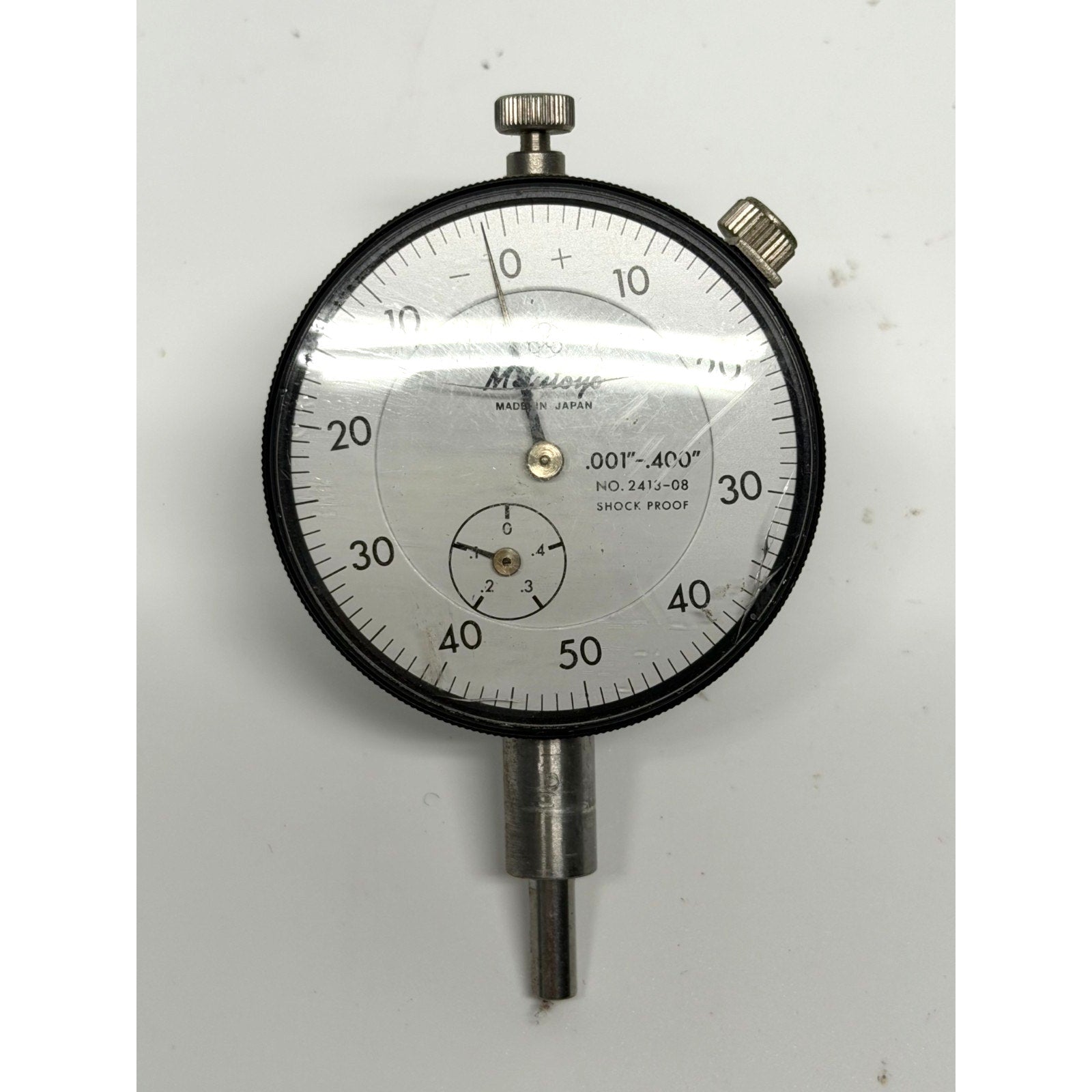 Vintage Mitutoyo 2413-08 Dial Indicator .001"-.400" Balanced Scale Shock Proof