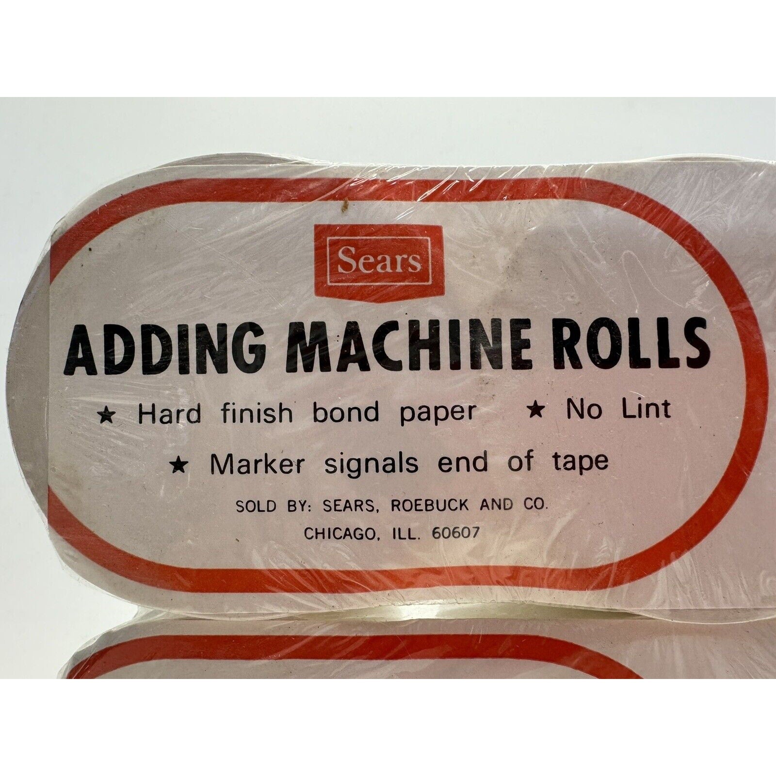 LOT OF 2 Sears Adding Machine Paper 3 Pack Replacement Rolls 2 1/4 Wide 130 feet