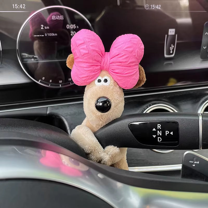 Plush Puppy Clutch Decoration Car Wiper Turn Signal Switch Decoration Cute Dog Car Wiper Doll Interior Accessories
