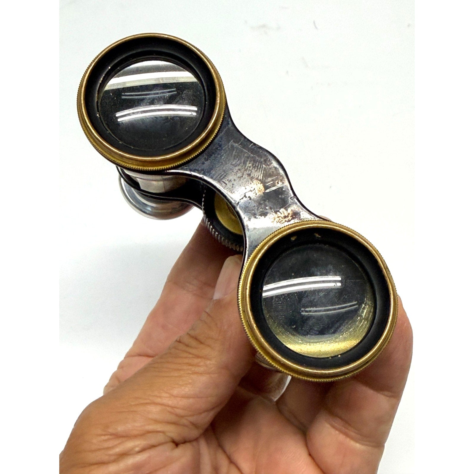 Antique Mother of Pearl Opera Glasses Brass Theater Binoculars Vintage