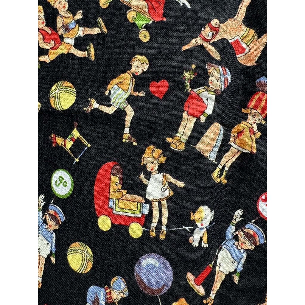 VINTAGE NEW Michael Miller C-221 Quilting Fabric 45"X18" Kids Donkies Baloons
