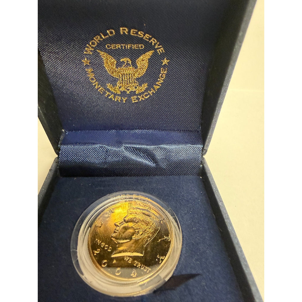 Lot of 3 vintage new 2004-P Gold Plated Kennedy Half Dollar in Monetary Exchange