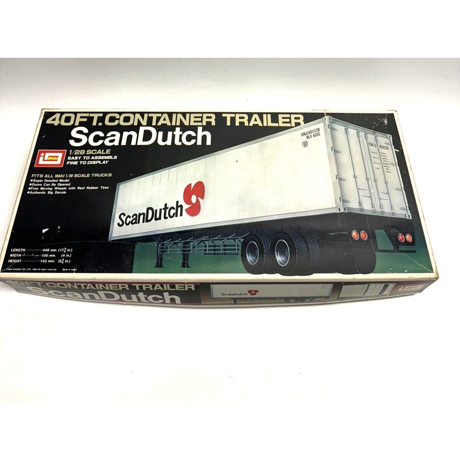 Vintage NEW OPEN BOX IMAI 1/28 Scale Model Kit Tractor Trailer ScanDutch