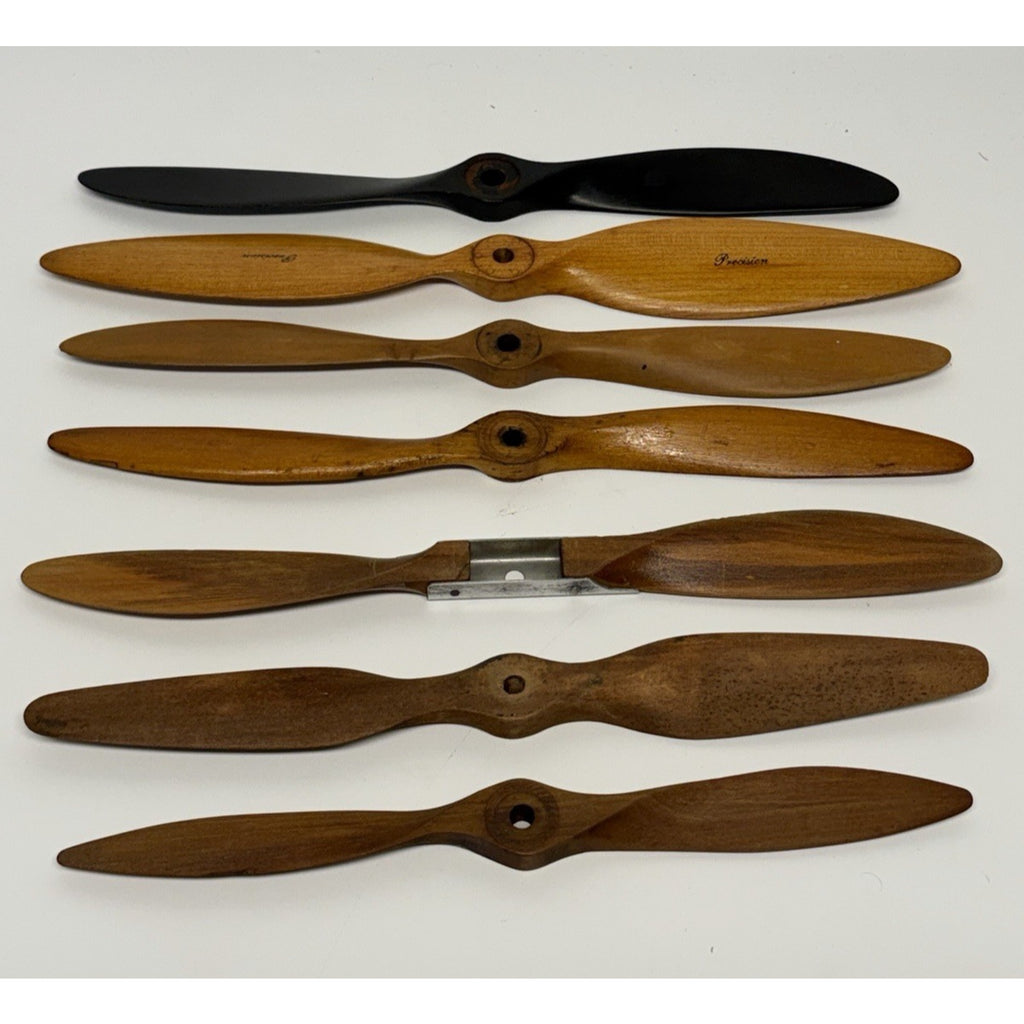 Vintage Lot of 7 RC Model Airplane Wood Propellers