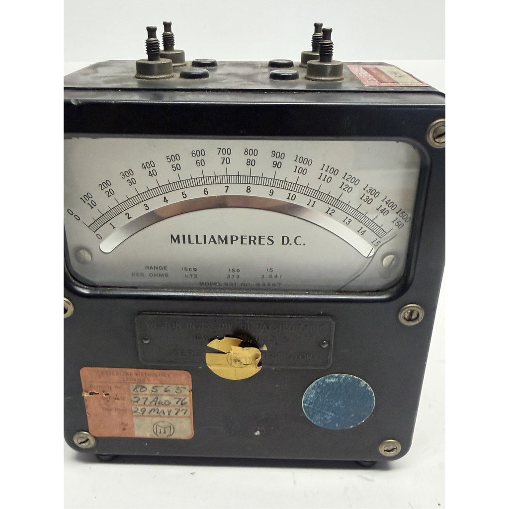 VINTAGE Weston Electrical MILLIAMPERES Meter 430 Milliamp Steampunk