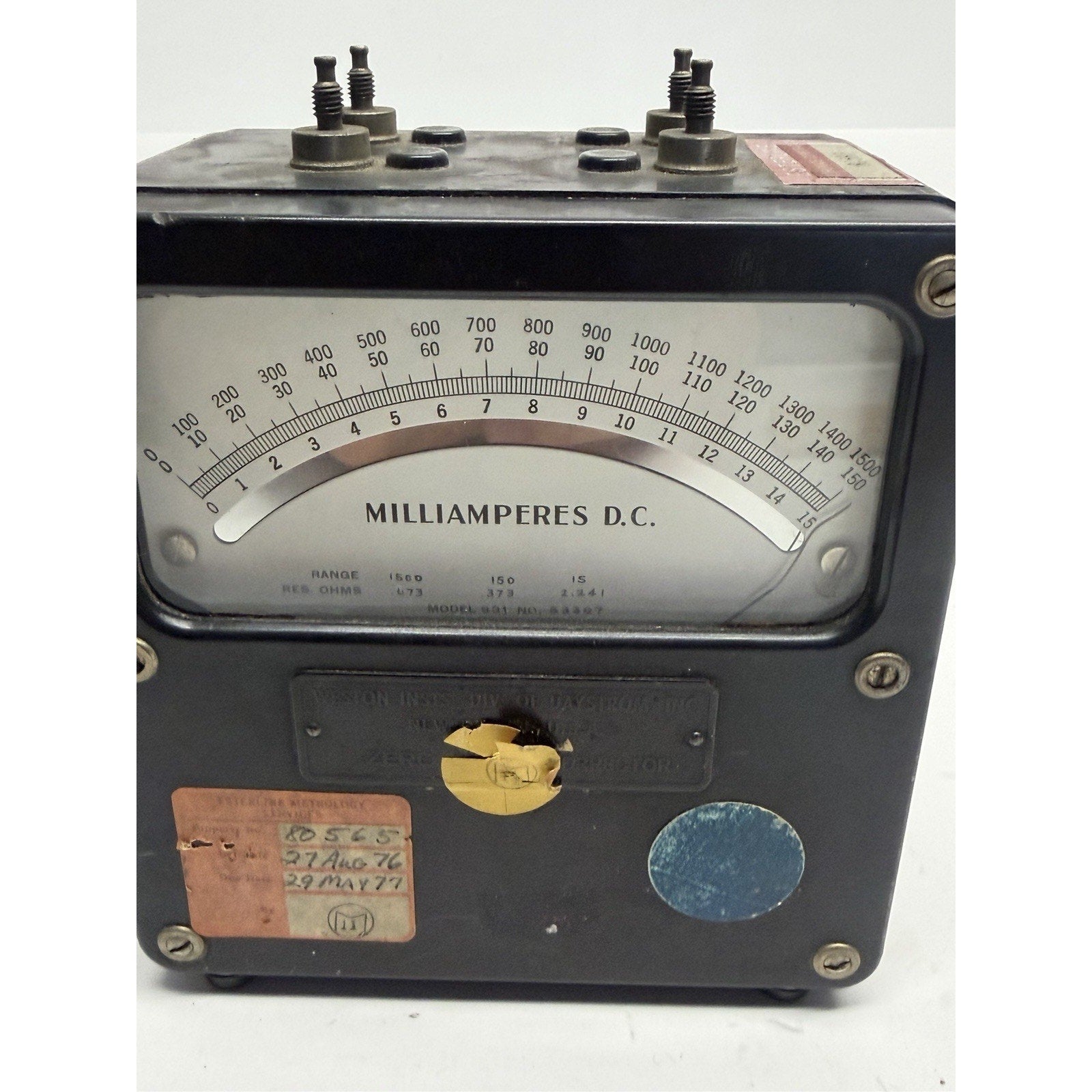 VINTAGE Weston Electrical MILLIAMPERES Meter 430 Milliamp Steampunk