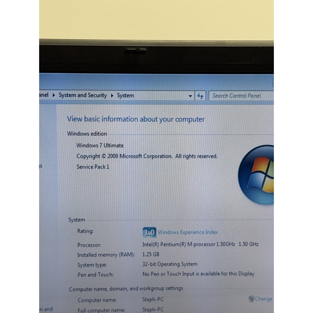 Vintage Sony Vaio PCG-8QEL Pentium Windows 7 DVD 1.25GB RAM 70GB Hard 15"
