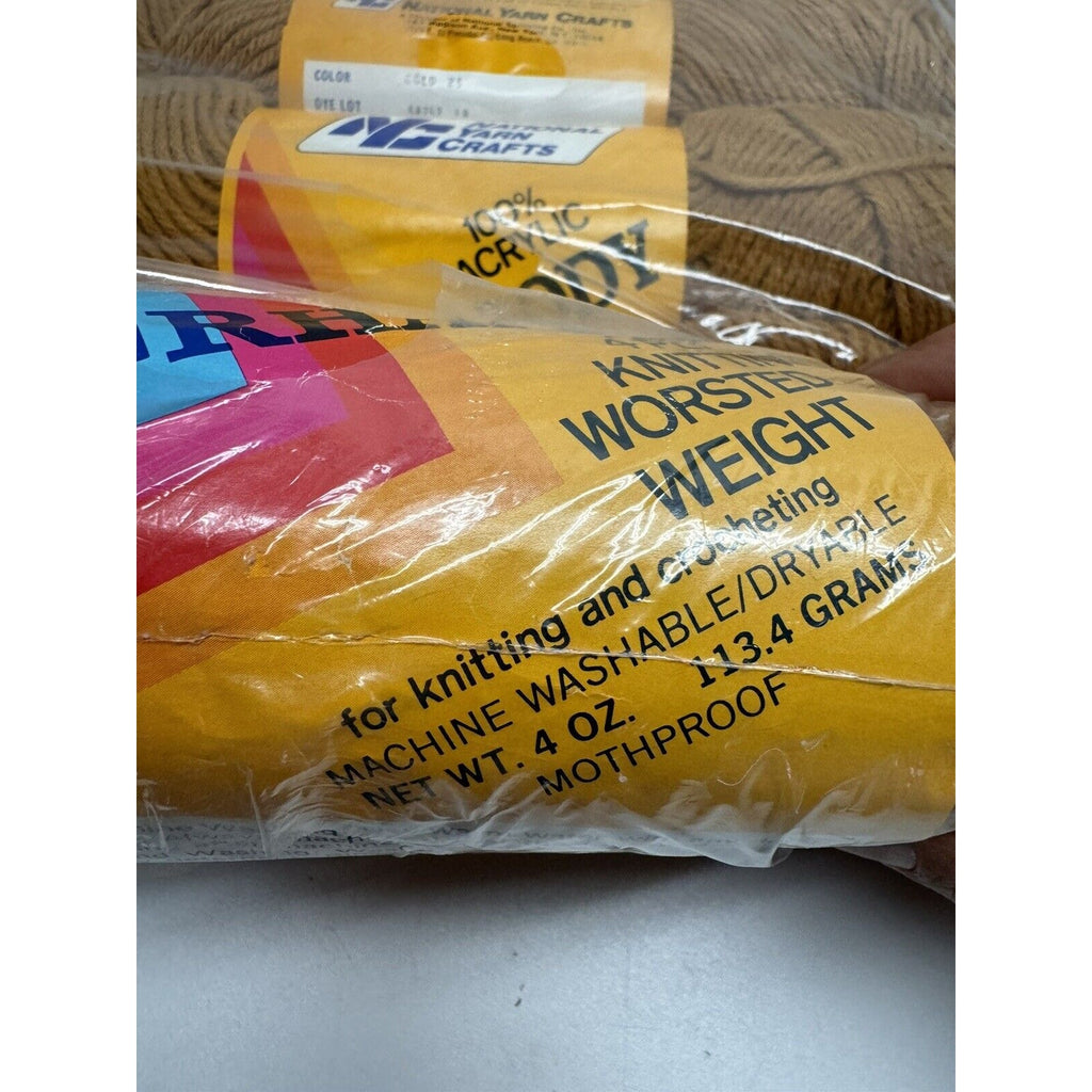 LOT OF 6 Vintage NOS NYC 100% Acrylic Rhapsody 4 Ply Knitting Worsted Weight