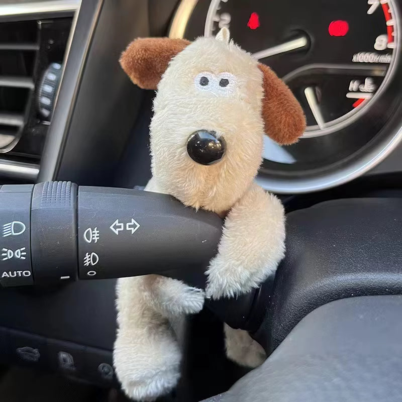 Plush Puppy Clutch Decoration Car Wiper Turn Signal Switch Decoration Cute Dog Car Wiper Doll Interior Accessories