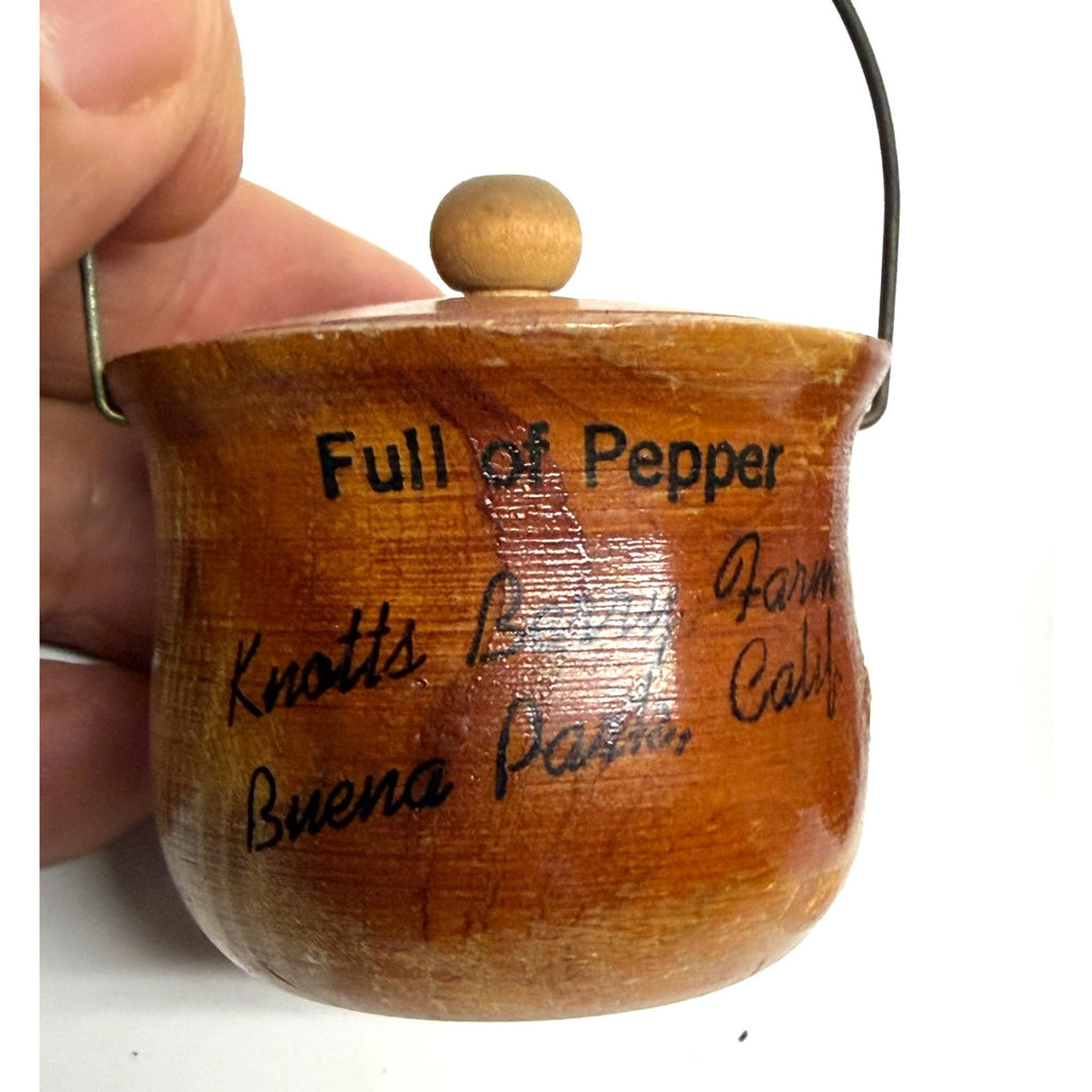 Vintage Wood Pots Salt And Pepper Shakers