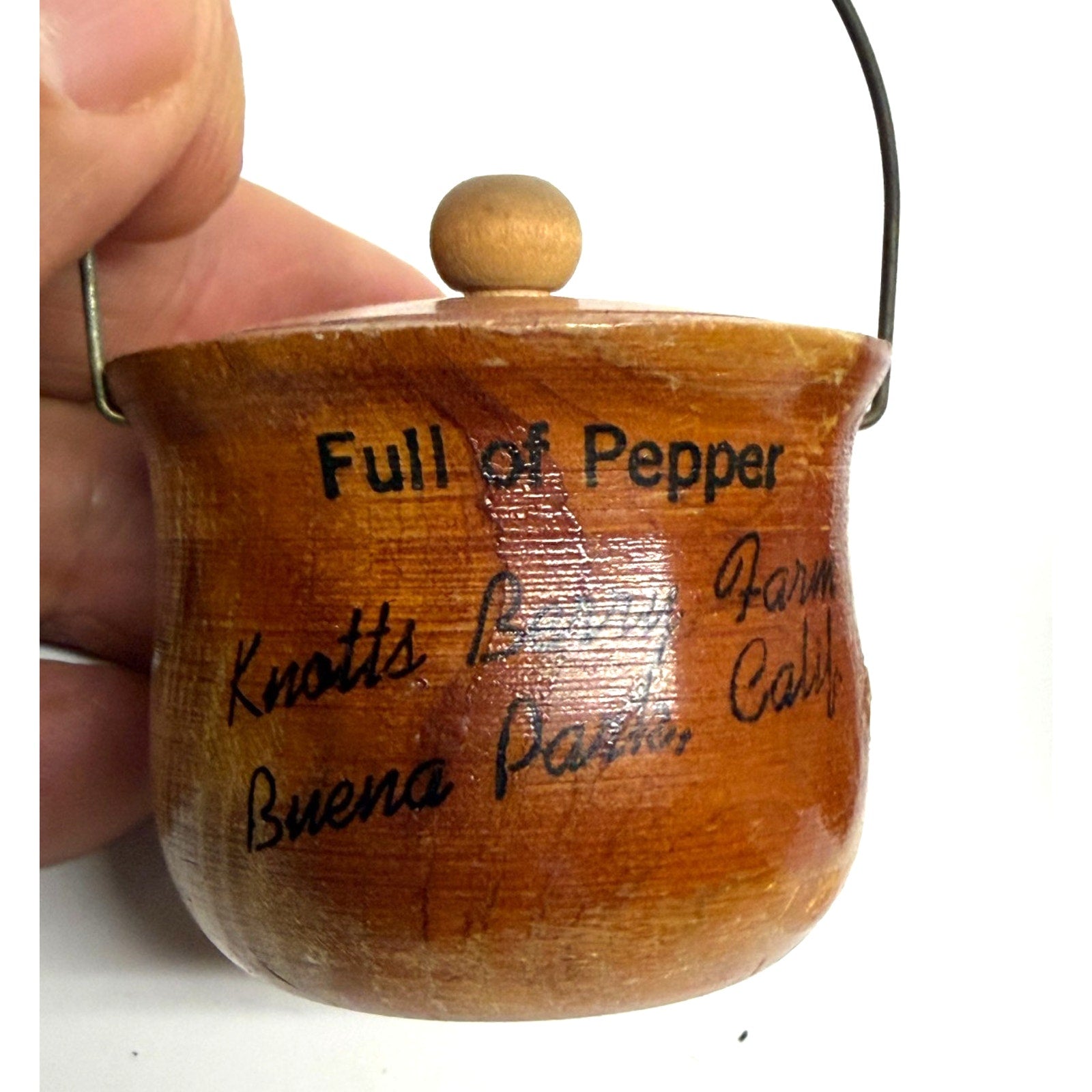 Vintage Wood Pots Salt And Pepper Shakers