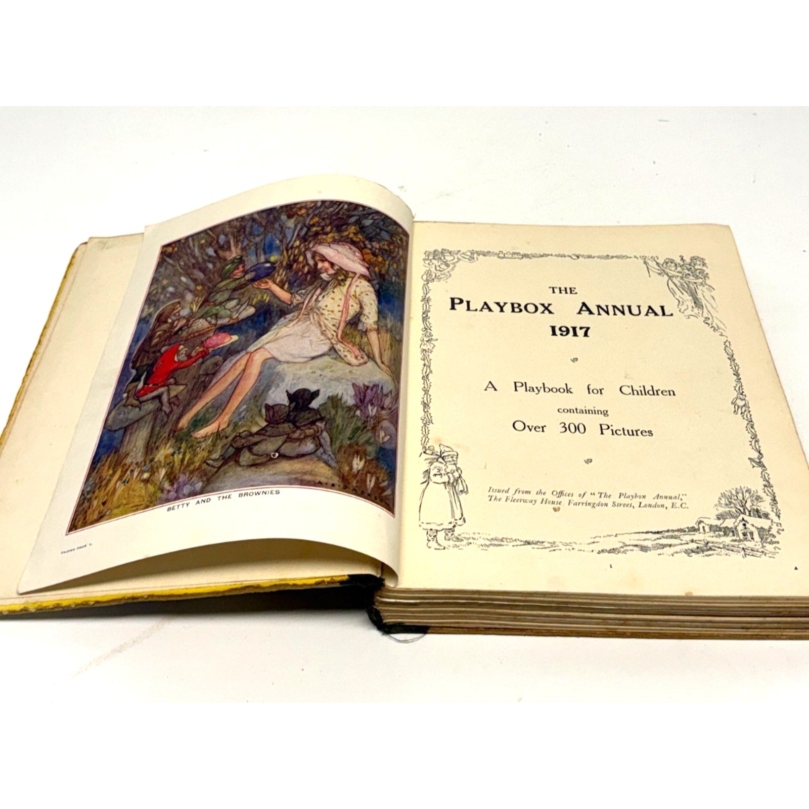 Vintage Antique Playbox Annual 1917 Childrens WWI Story Book