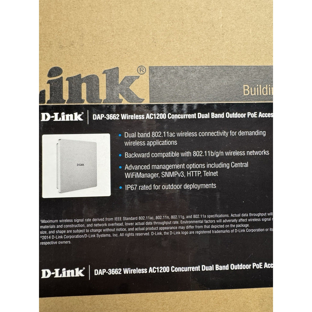 FACTORY SEAL D-Link DAP-3662 Wireless AC12 00 Dual-Band Outdoor PoE Access Point