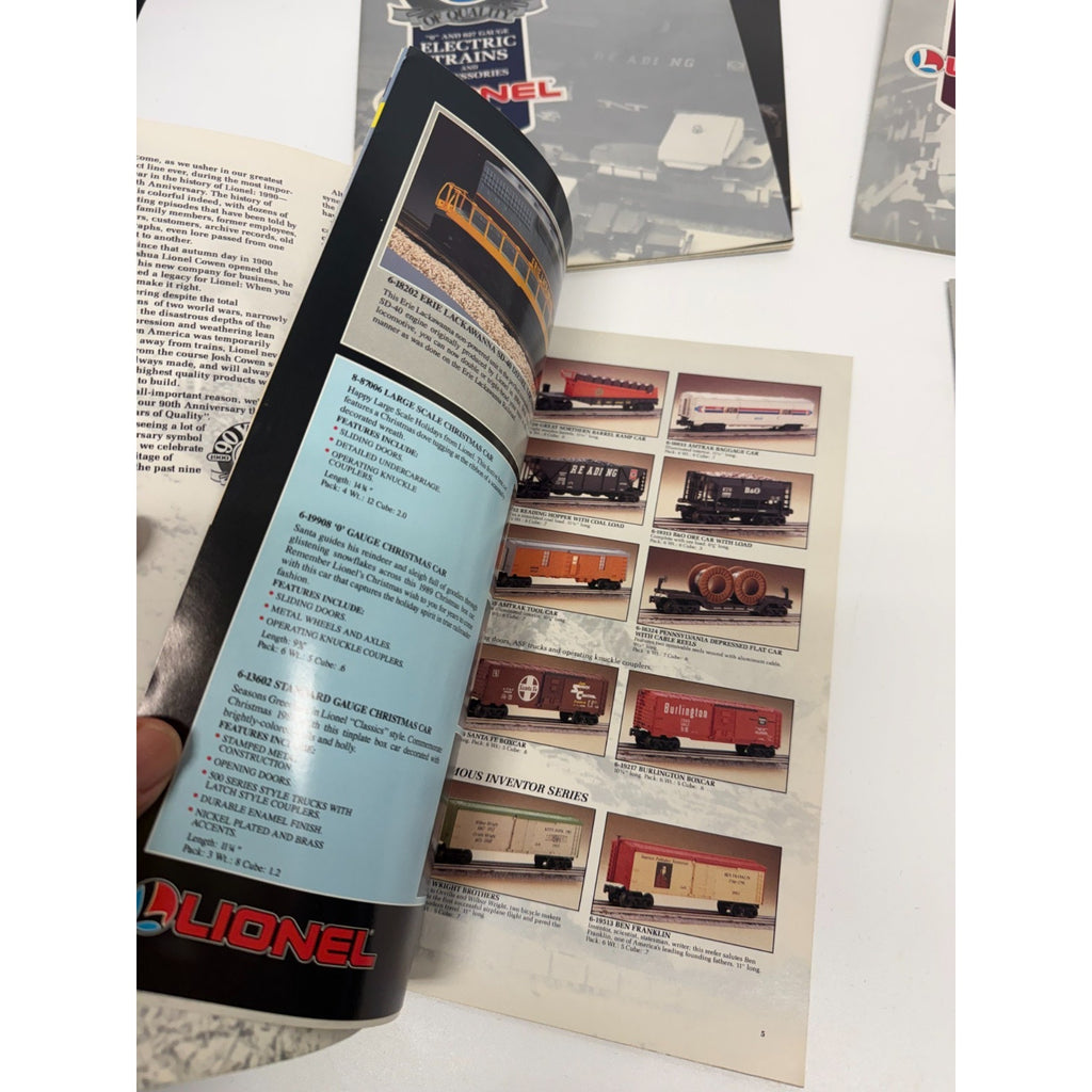 Vintage 1990 Lionel Train Catalog Lot of 5 Books 1 & 2 Stocking Stuffers