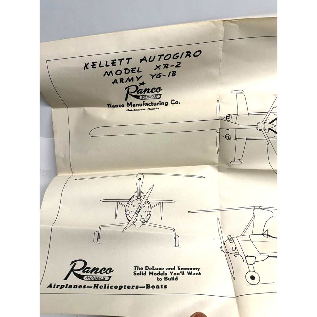 VINTAGE NOS 50s Ranco Models Kellet Auto Giro Airplane Kit by Model Builders Sup