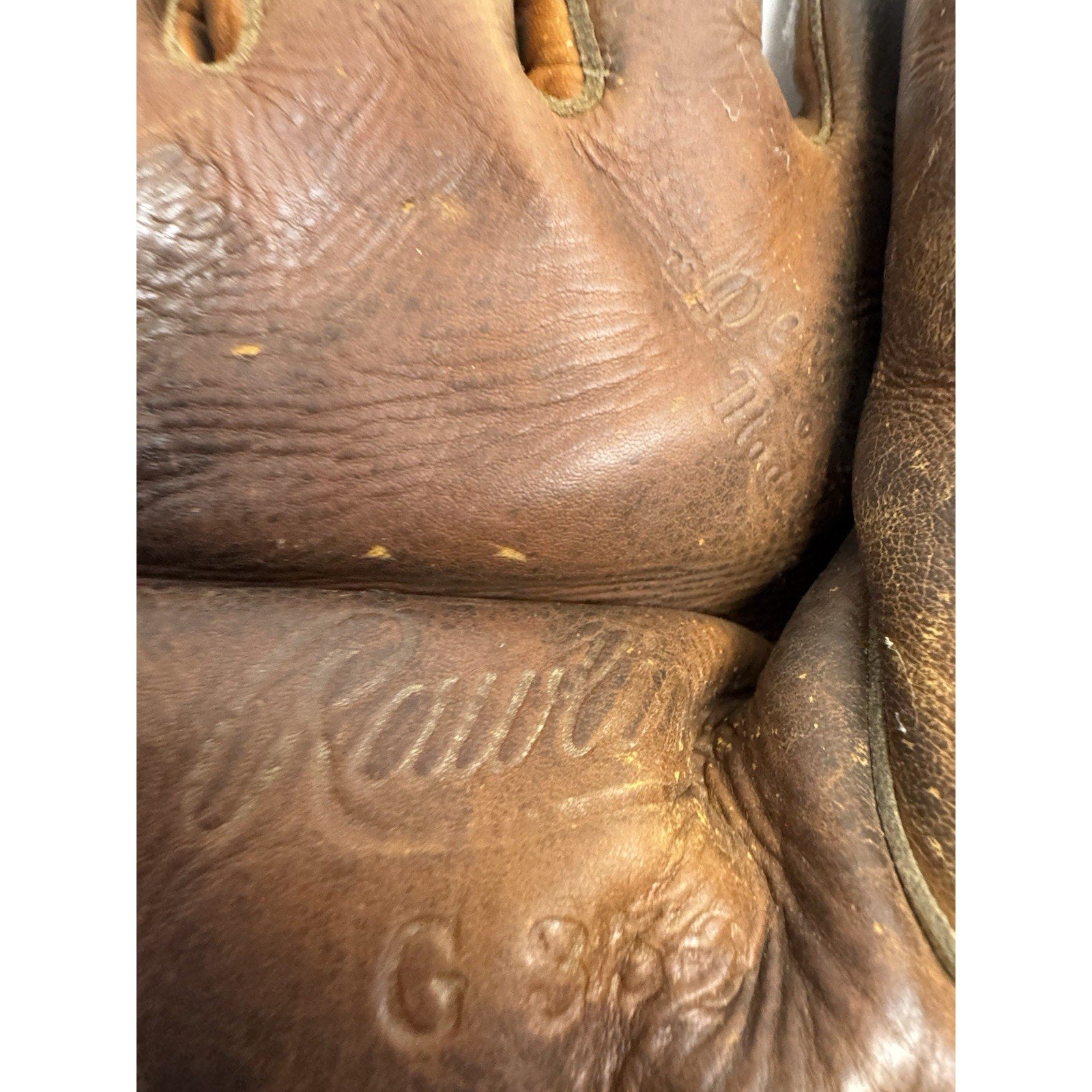 VINTAGE 1940's Rawlings G350 Kirby "Hig" Higbe Floating Heel Leather Glove LH