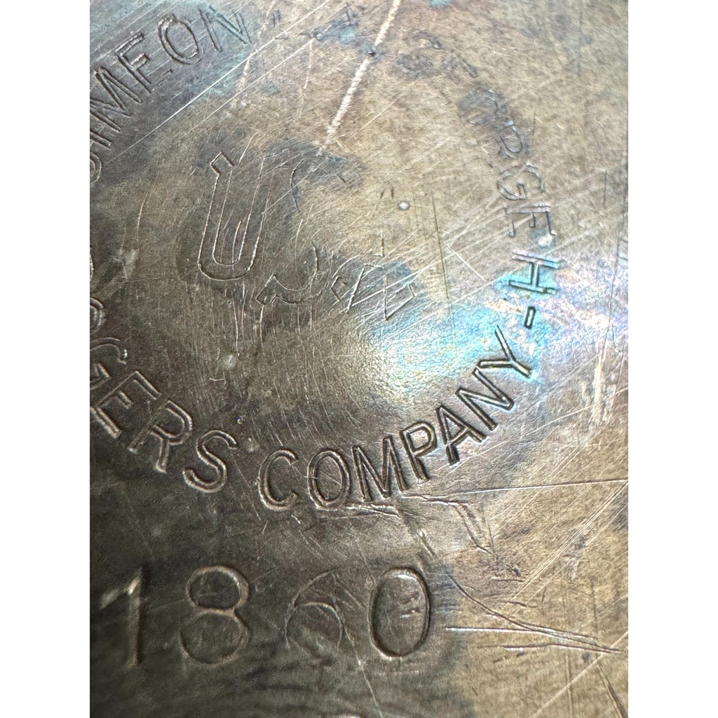 Vintage 1860 Simeon L George H- by Rogers Company Double Handle Pewter Canister