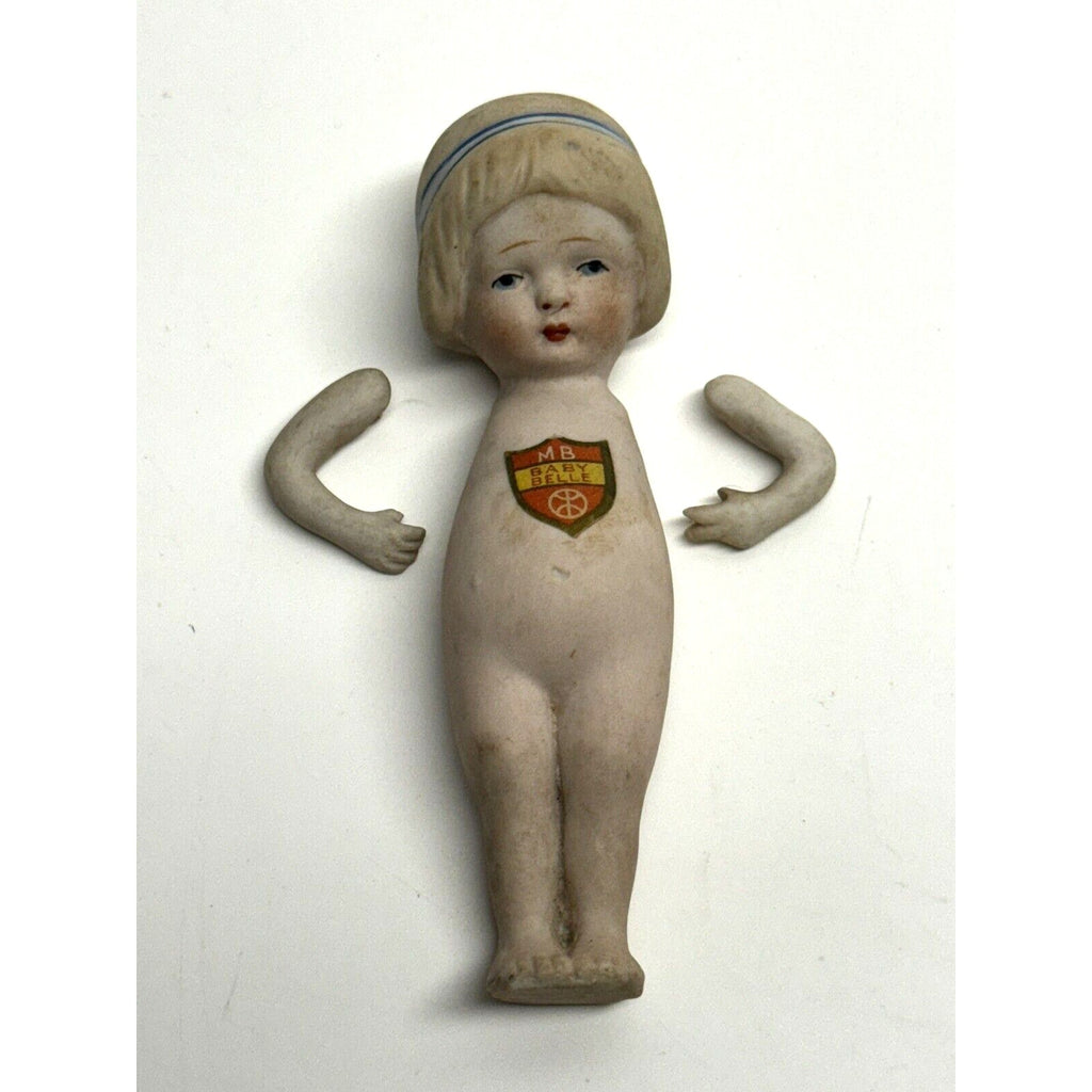 VINTAGE German Jointed Miniature Doll Painted Bisque Girl 4.5"