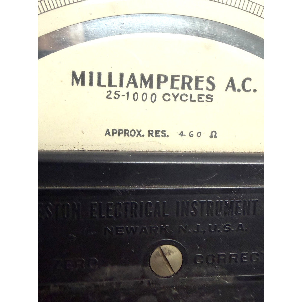 Vintage Weston Model 433 Milliammeter AC 25-1000 Cycles Analog Test Meter