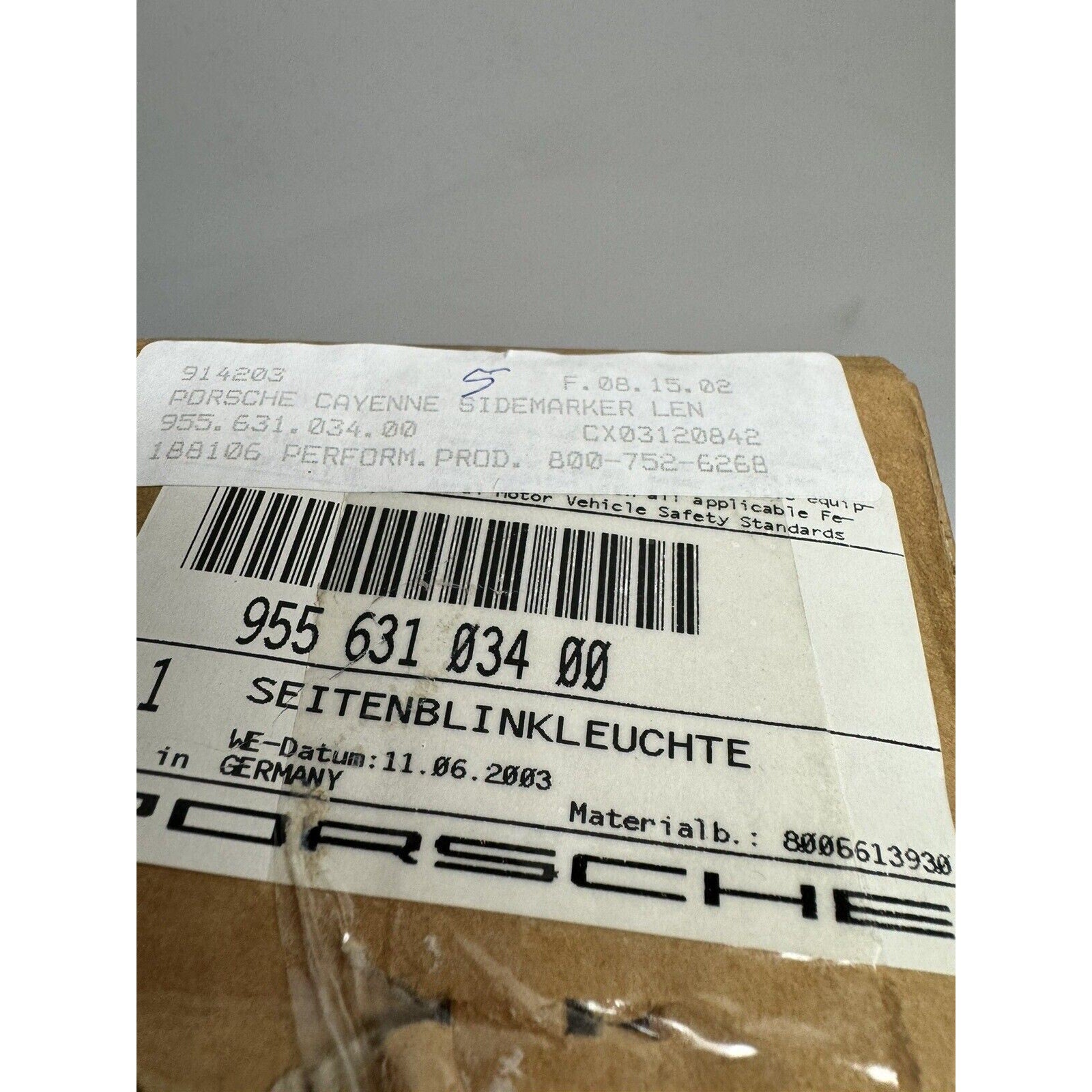 VINTAGE NOS Porsche Cayenne Side Indicator Light RIGHT Passenger Side '03-'06