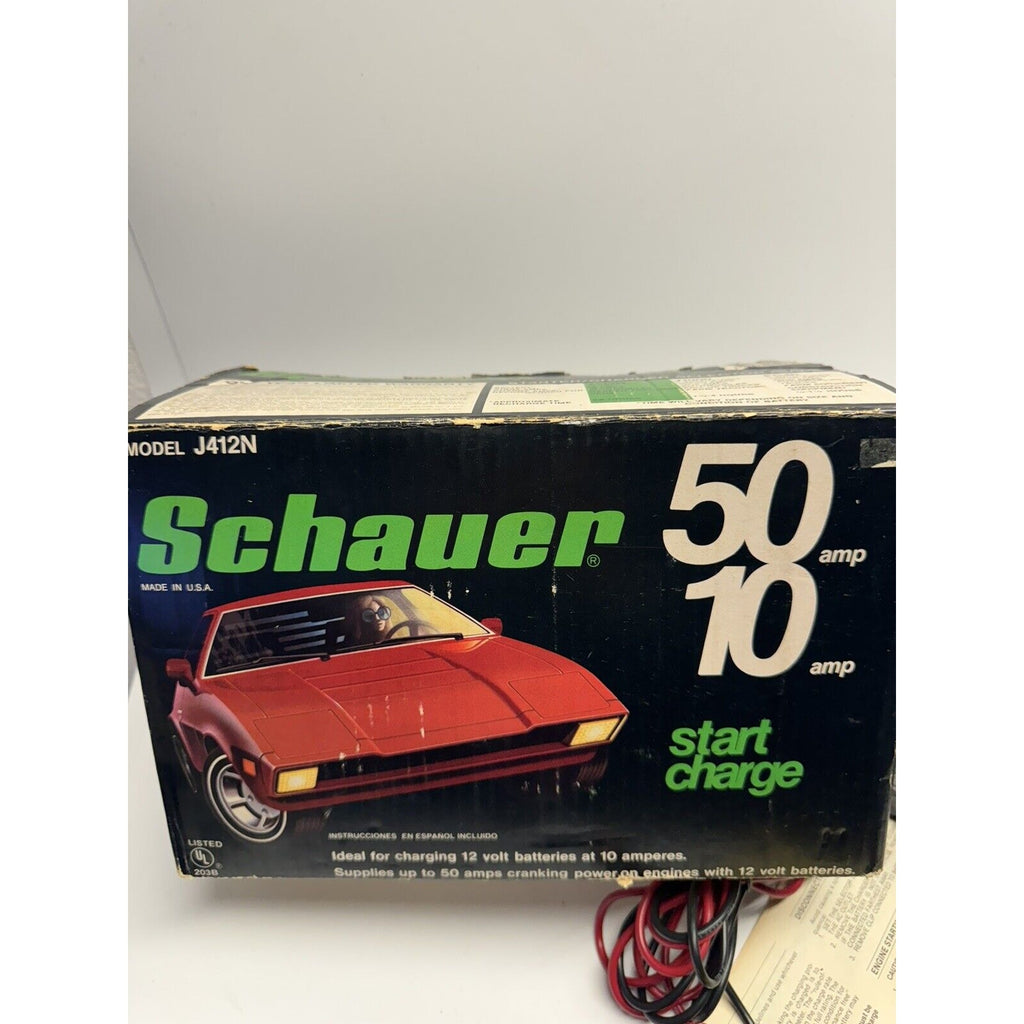 VINTAGE NOS Schauer 50 AMP Start / 10 AMP Battery Charger Starter Model J412N