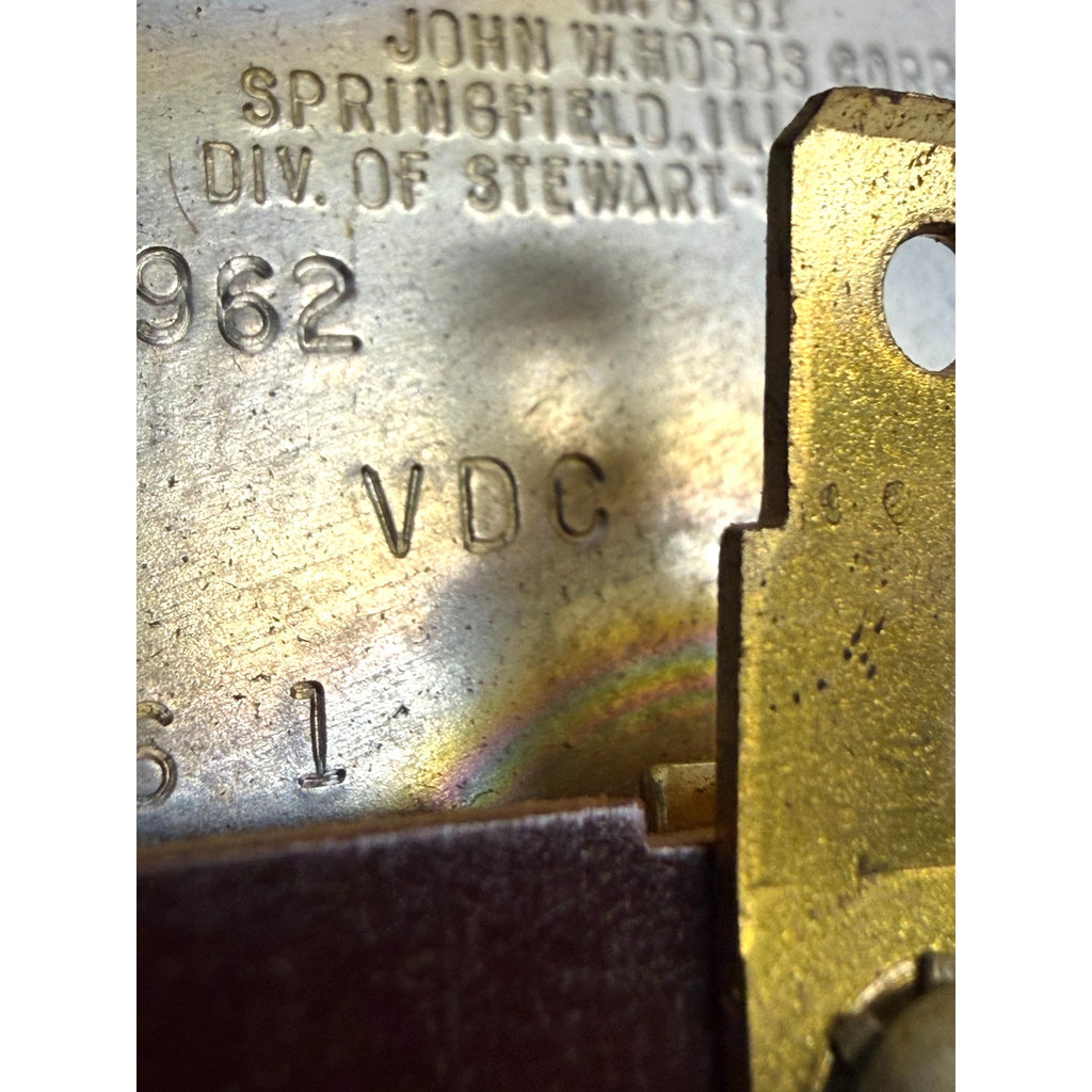 Vintage John W Hobbs Stewart Warner Engine Hour Meter MI-962-1 Volts 24