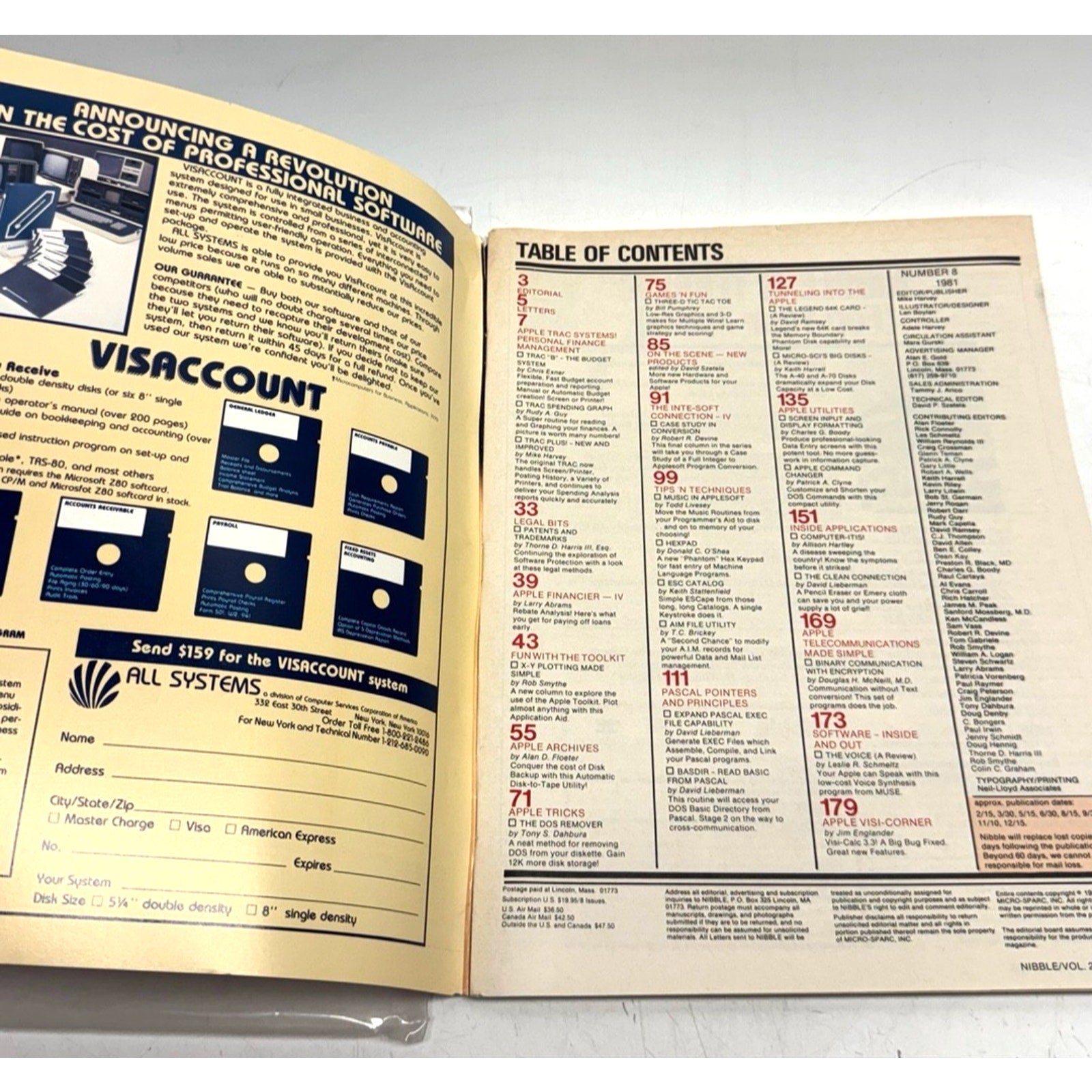VTG Nibble Volume 02 No 08 Apple Mac Computer Programs