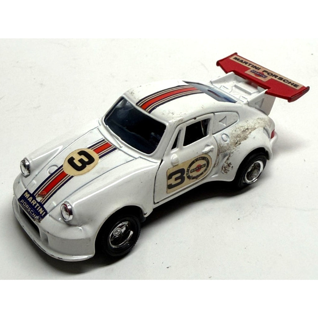 VTG Shinsei Mini Power Porsche Turbo Martini Racing Car White 1:37 Die Cast