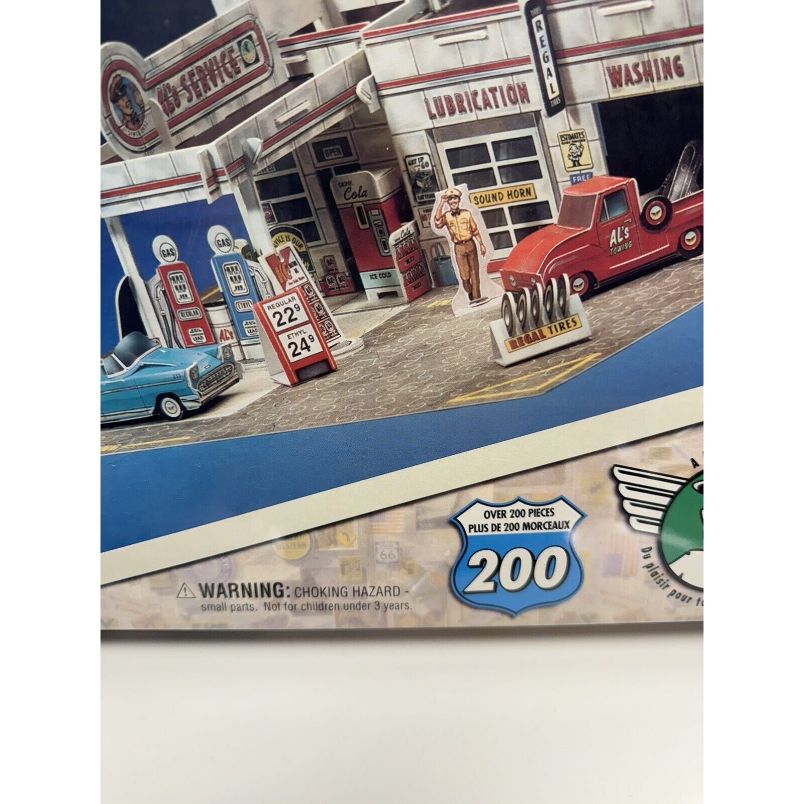 VINTAGE SEAL Hallmark 3-D Adventure Road Jigsaw Puzzle Al's Friendly Gas Station