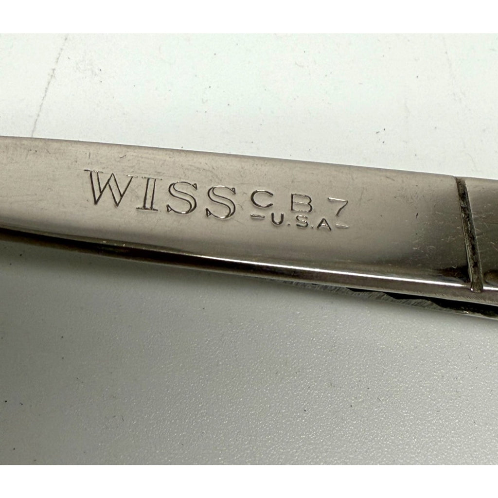 Vtg Wiss CB-7 Pinking Shears Scissors USA Stainless Steel 7" long Box FrShip