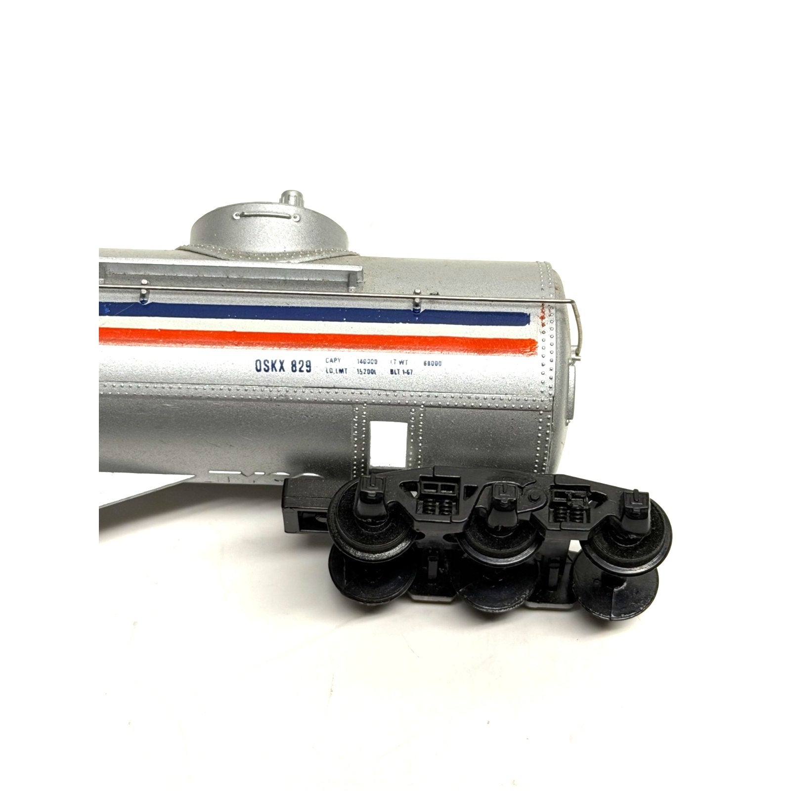 Vtg Tyco GULF 62' Triple Dome Tanker OSKX 829 HO Scale Freight Train Car #357B