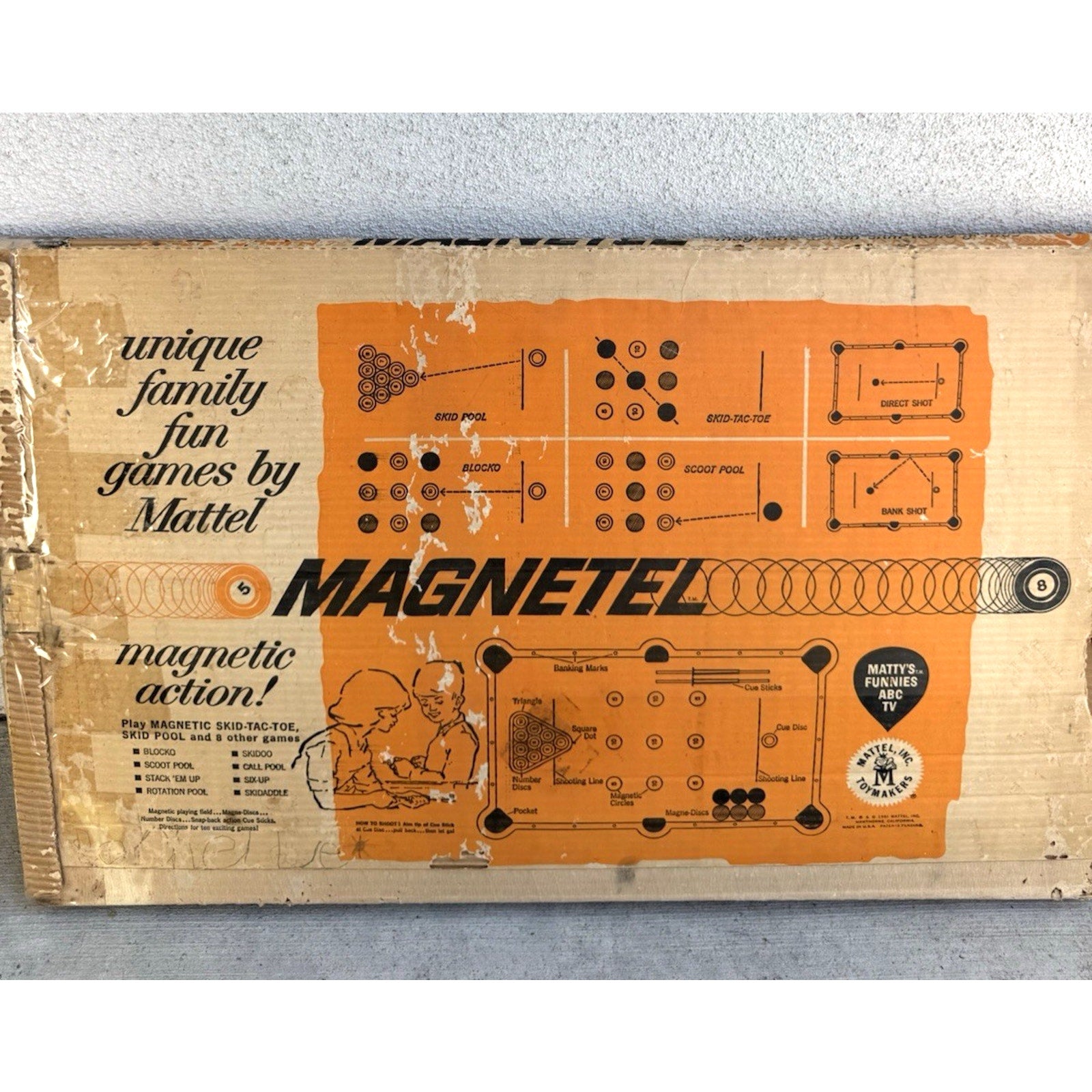 Vintage 1961 Mattel Magnetel Table Top Game In Box