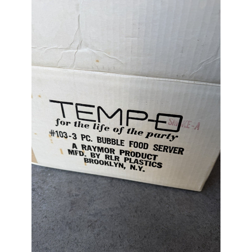 Vintage NOS TEMPO 3 Piece Bubble Food Server Model #103-3 Made in USA