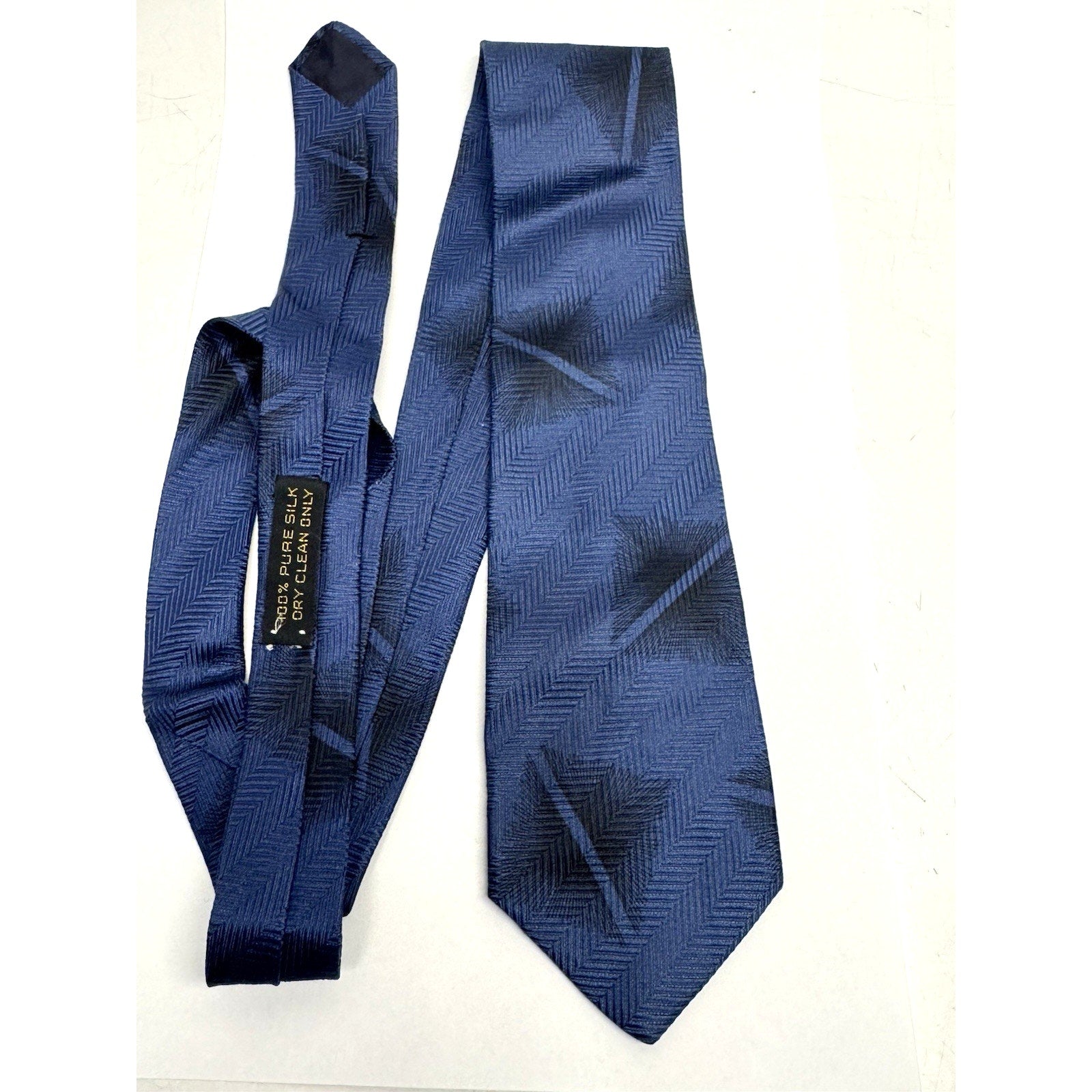 VINTAGE GIORGIO ARMANI NECKTIE 100% SILK Made ITALY Blue/Black