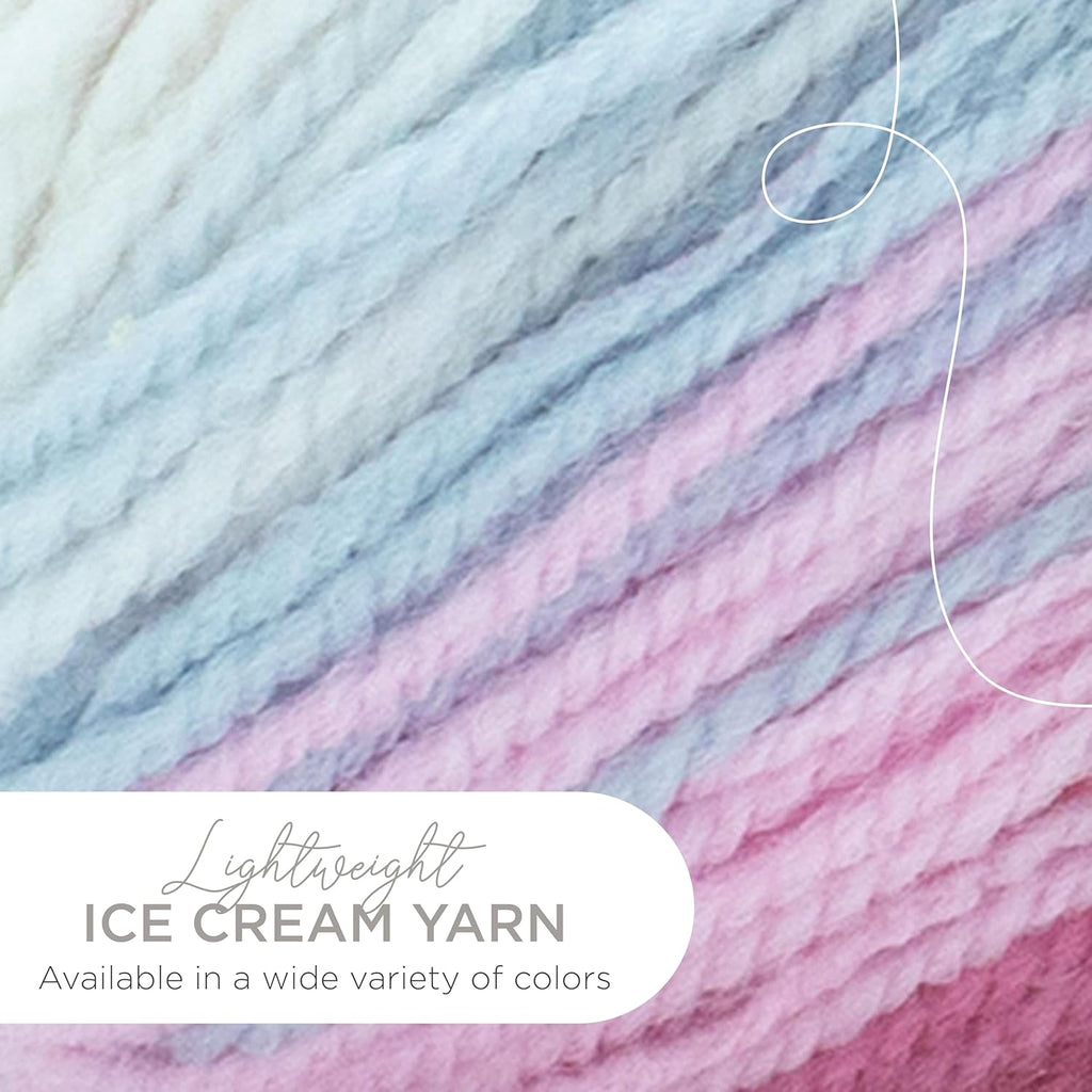 Cherries Jubilee Ice Cream Baby Yarn - Colorful DK Weight Acrylic for Knitting, Crochet & Crafts - Perfect for Baby Blankets, Hats & Sweaters!