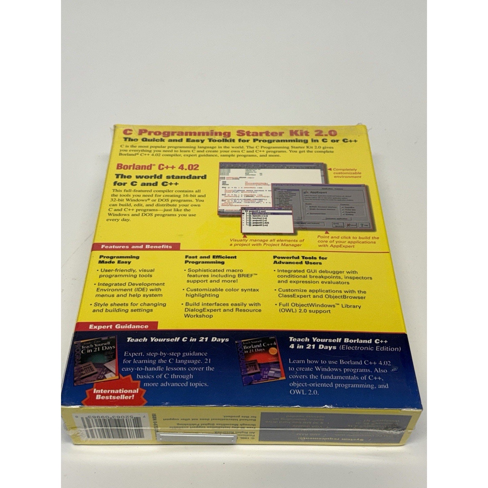 VTG NOS C and C++ Programming Starter Kit Version 3.0 Macmillan Book Cd Box 1998