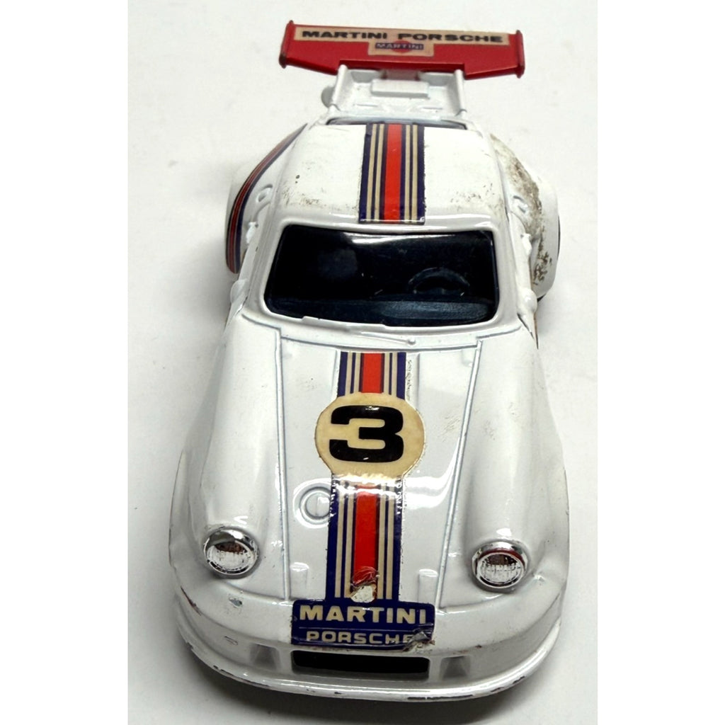 VTG Shinsei Mini Power Porsche Turbo Martini Racing Car White 1:37 Die Cast