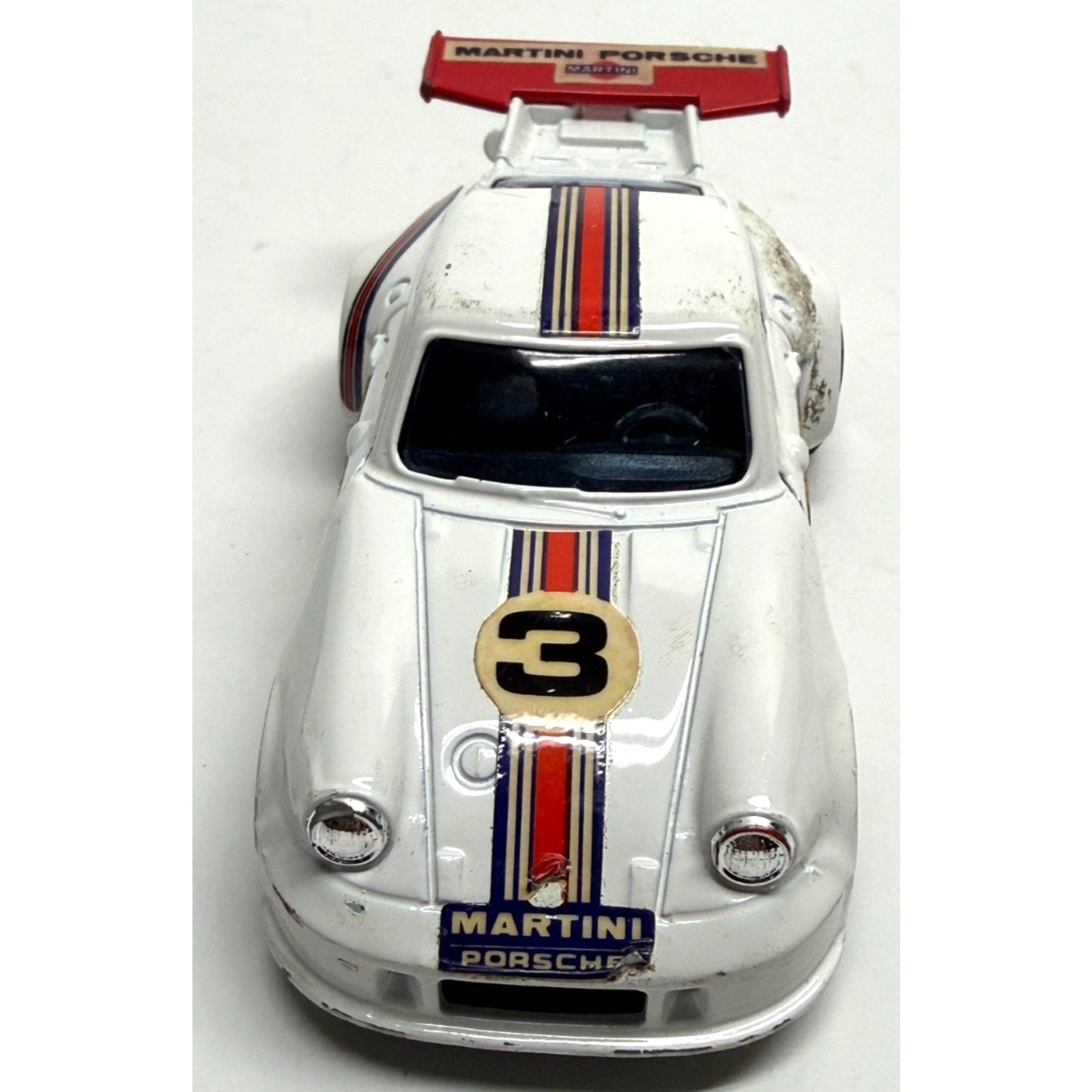 VTG Shinsei Mini Power Porsche Turbo Martini Racing Car White 1:37 Die Cast