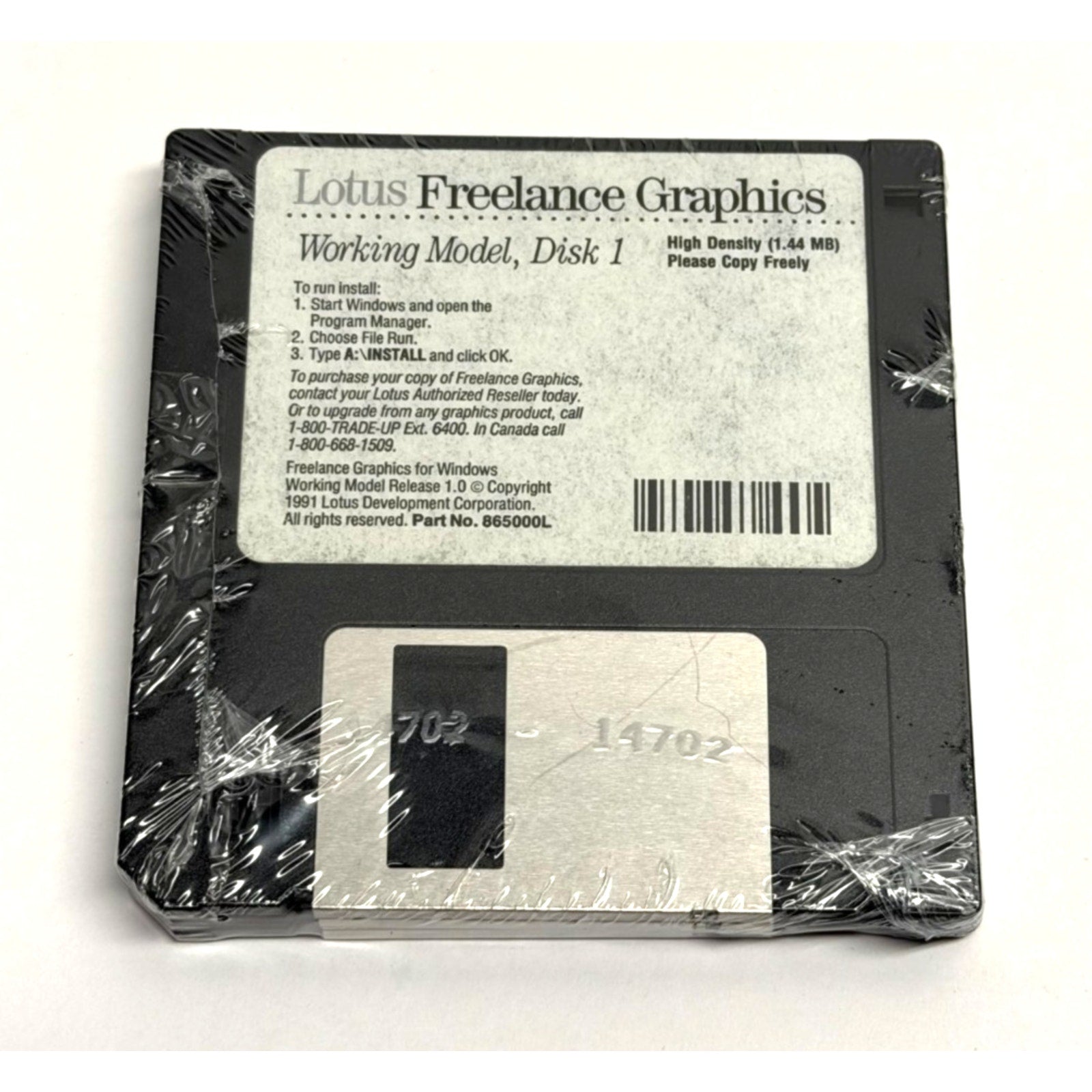 Vintage NEW SEALED Lotus Freelance Graphics Release 1.0 Working Model 1991 Disk