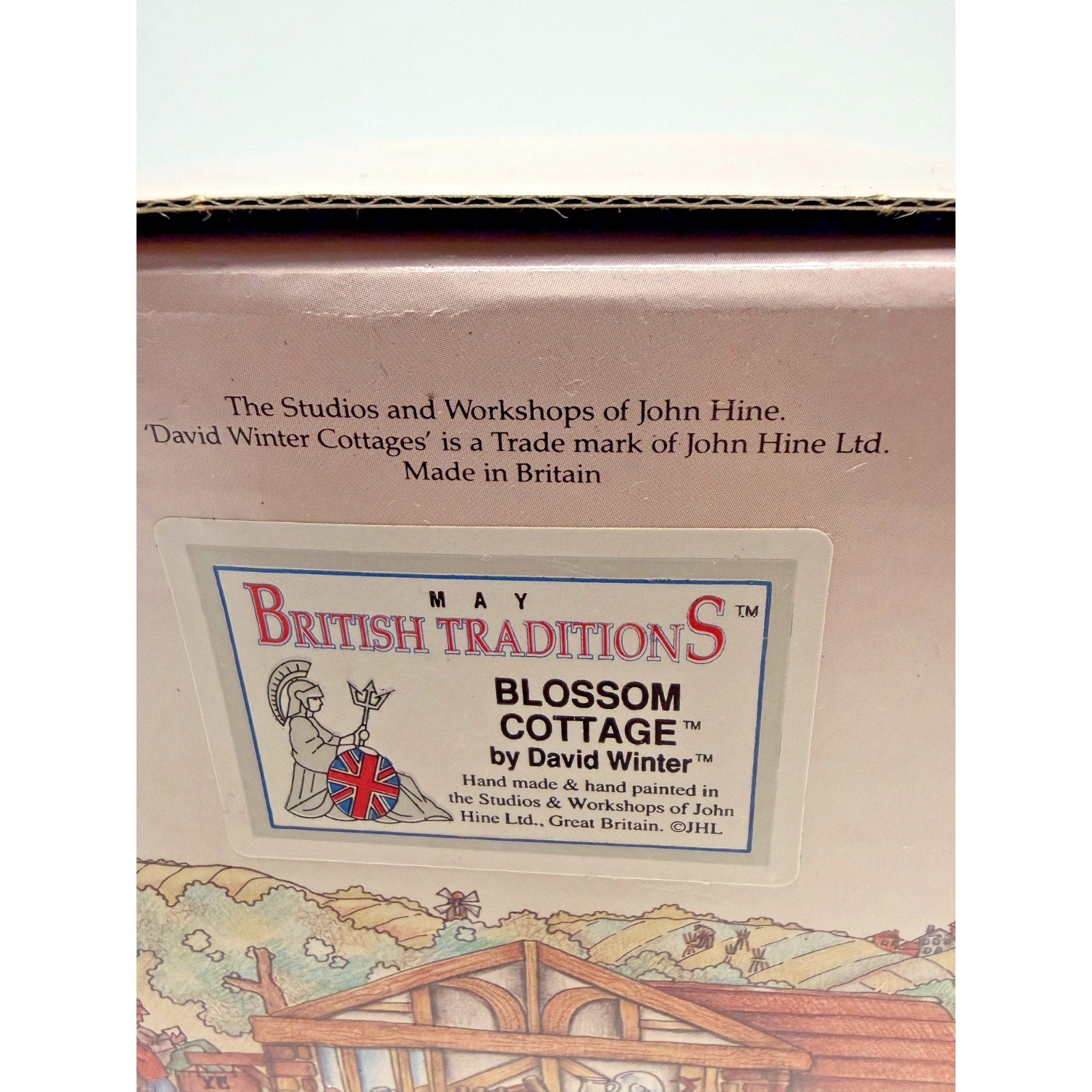 Vintage David Winter British Traditions May "Blossom Cottage" 1989 Brand New