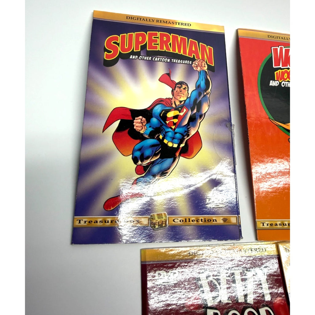 VINTAGE 5 Classic Cartoon DVDs Superman Betty Boop Mighty Mouse