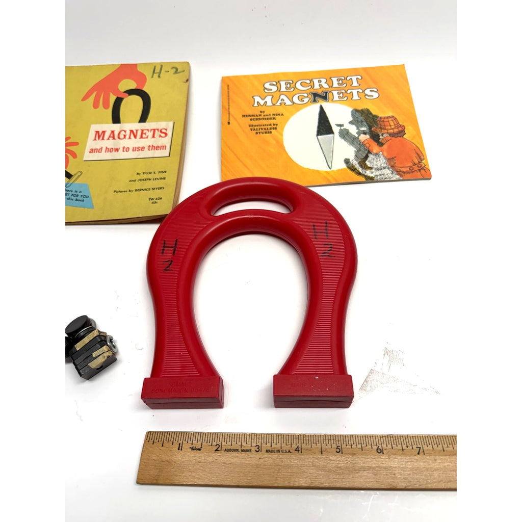 Vintage Giant Horseshoe Magnet by Dowling Magnets with Manual and Metal