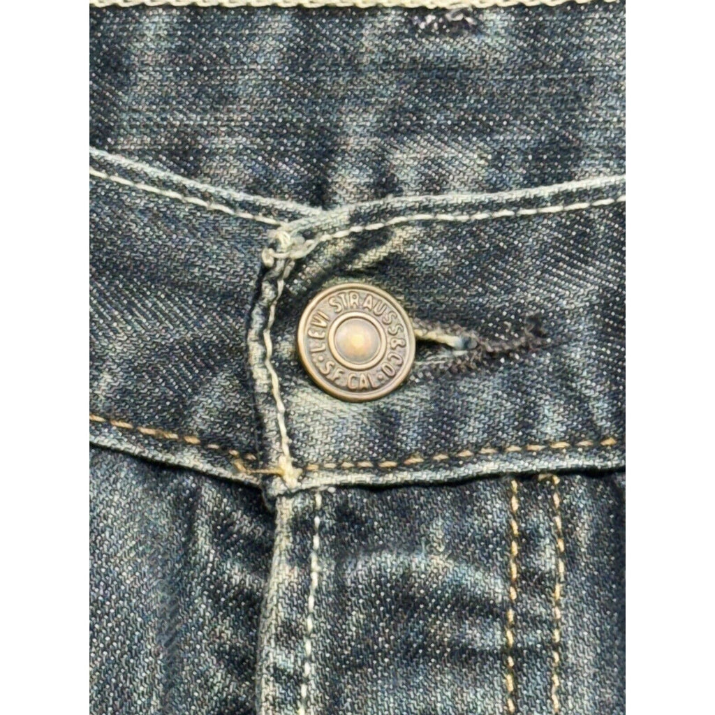 Levis 501 xx Mens 28x30 Dark Blue Denim Straight Button Fly Made In Egypt