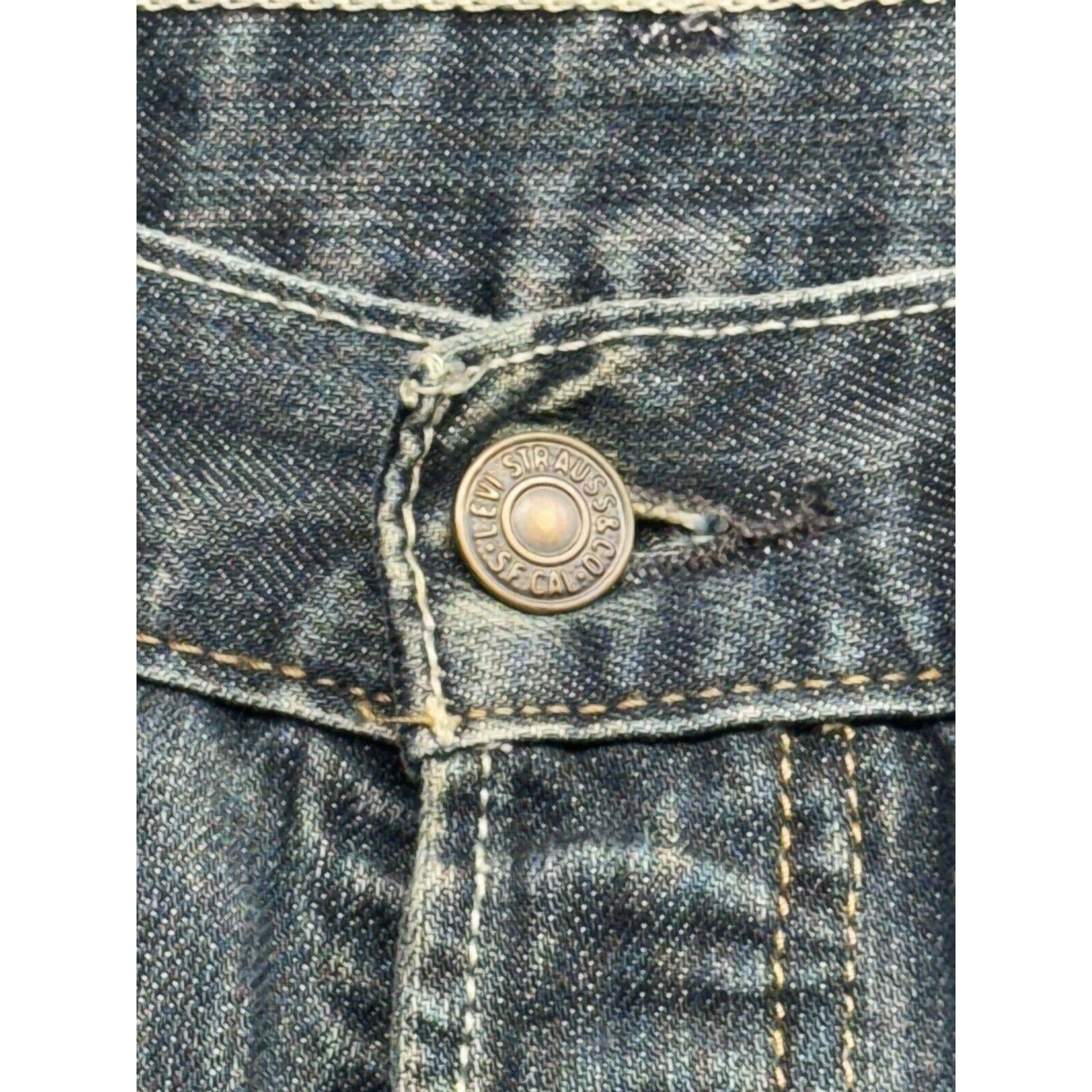 Levis 501 xx Mens 28x30 Dark Blue Denim Straight Button Fly Made In Egypt