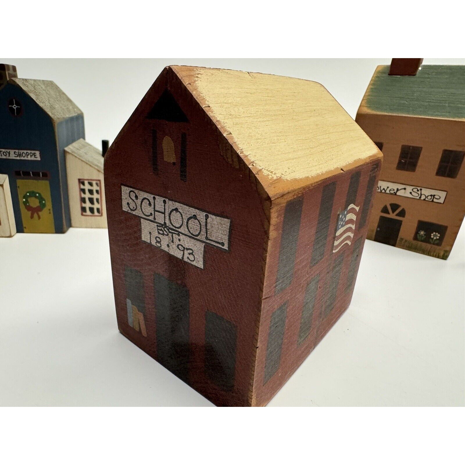 VINTAGE Lot of 5 1960's Tiny Doll House Wood Block Set