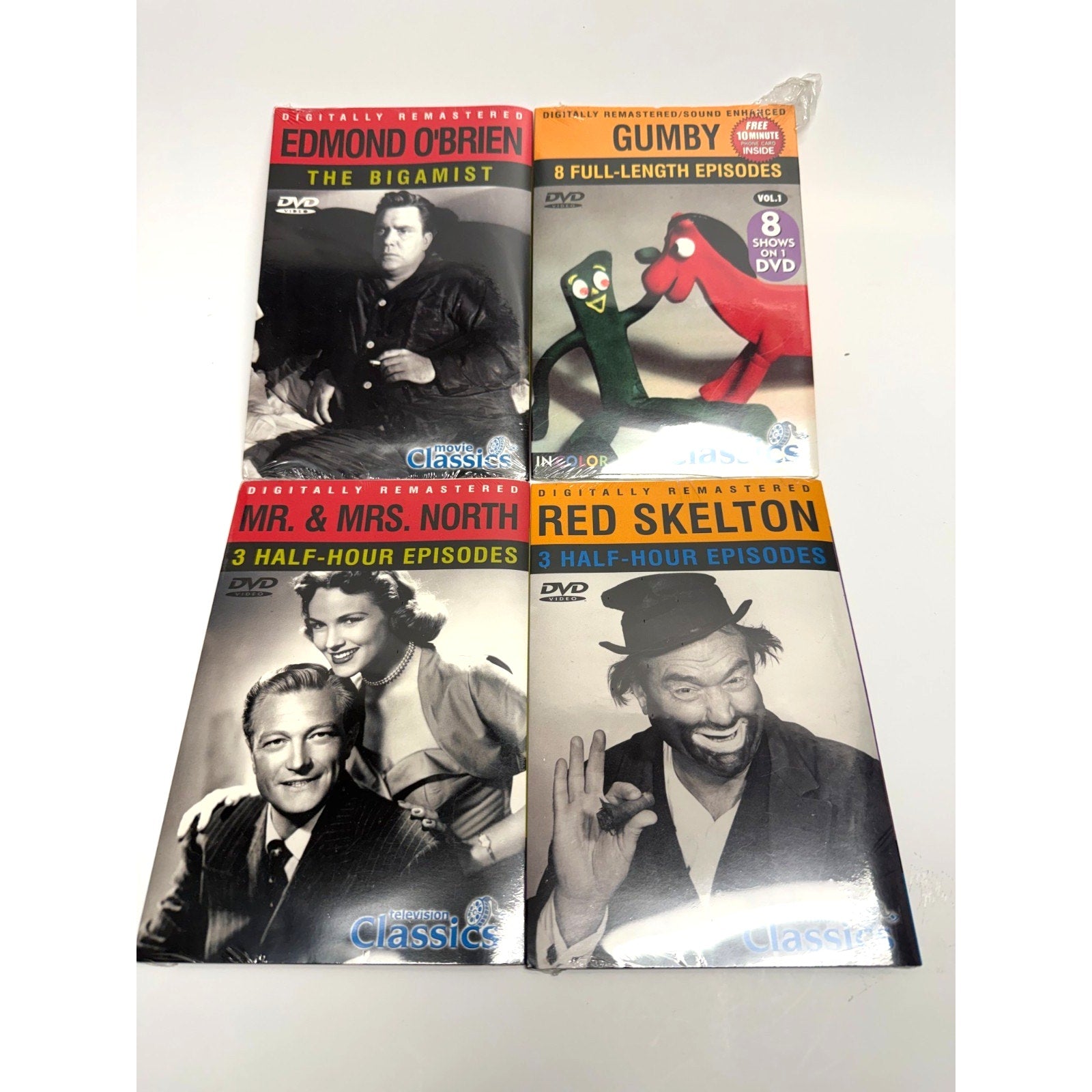 VTG Lot of 4 TV Movie DVD Lot Gumby Red Skelton The Bigamist Mr & Mrs North