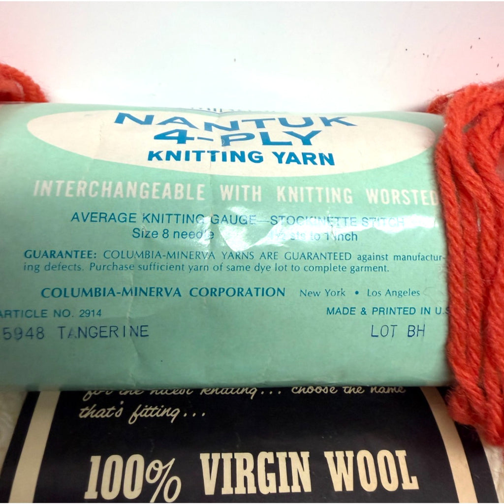 VINTAGE NOS Lot of 5 Columbia Minerva Nantuk 4-Ply & Bernat Nylo Germantown Yarn